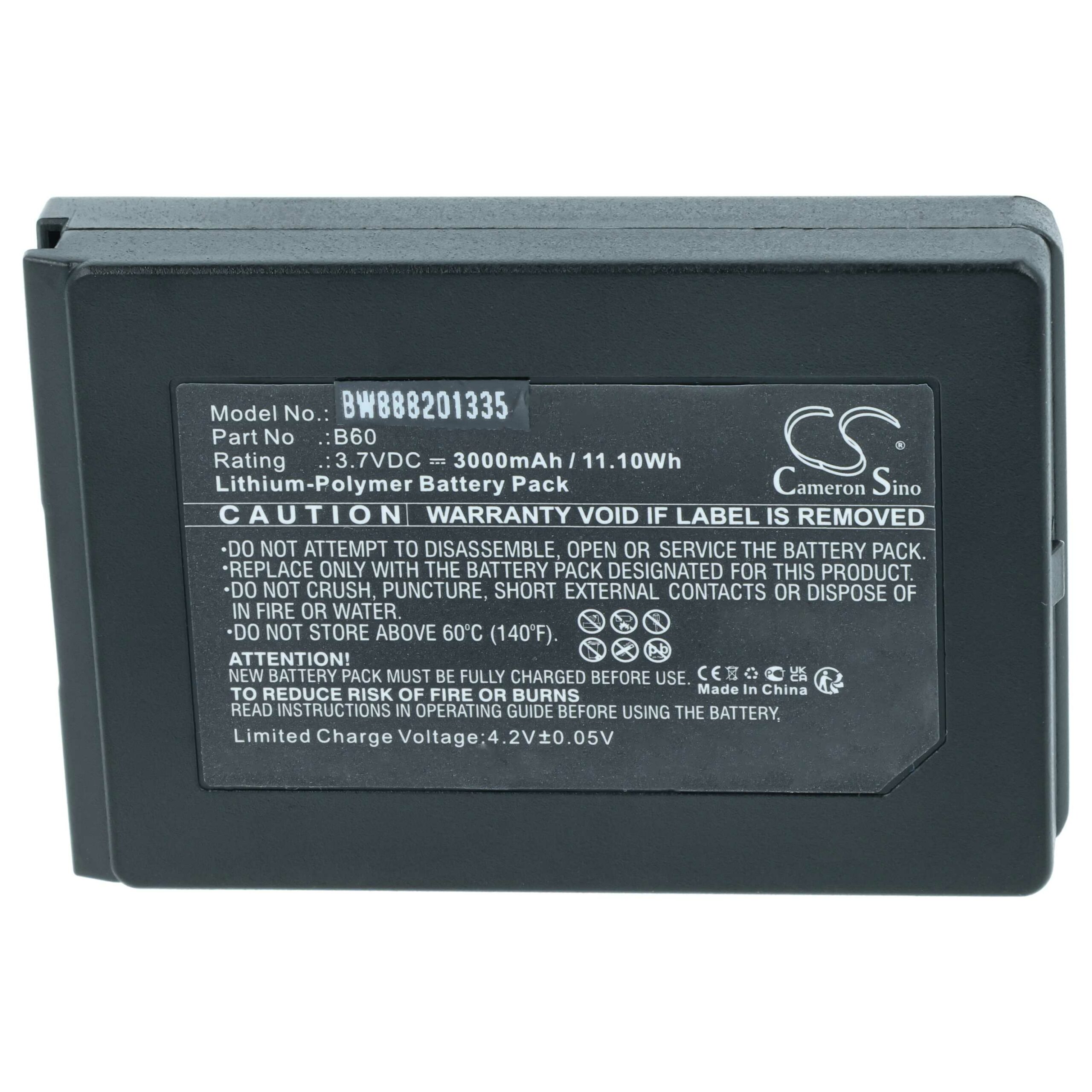 Pack 5x Bateria vhbw B60 para Scanner Vectron POS - 3000 mAh 3.7 V - Image 3