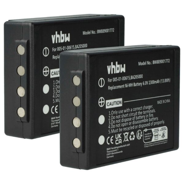 2x Bateria de Substituição para Comando à Distância HBC Putzmeister - 2300 mAh