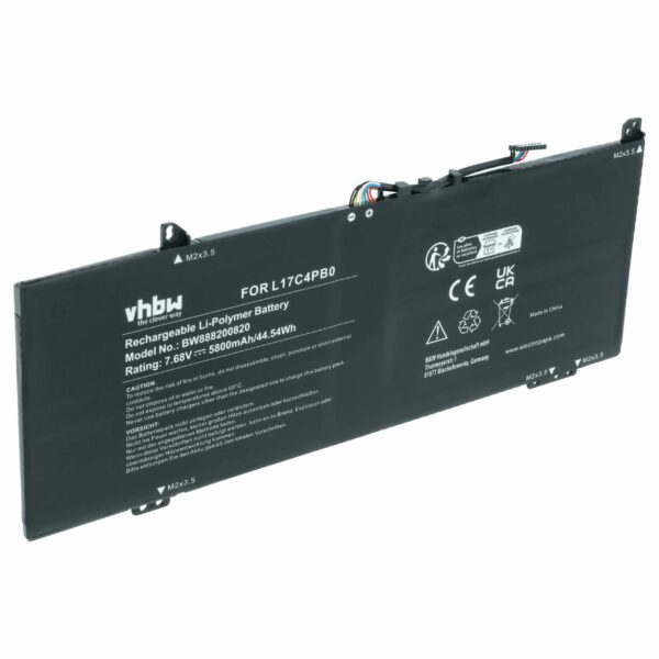Bateria para Portátil Lenovo vhbw 5800 mAh 7.68 V - Substitui 5B10Q16067, 5B10Q22883, 5B10Q16066