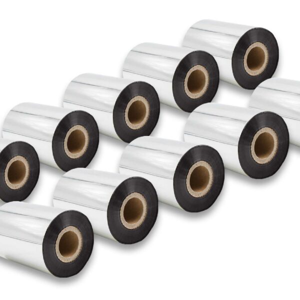 10x Fita de Transferência Térmica vhbw para Godex, Printronix, TSC - 90 mm x 300 m, Wax-Plus