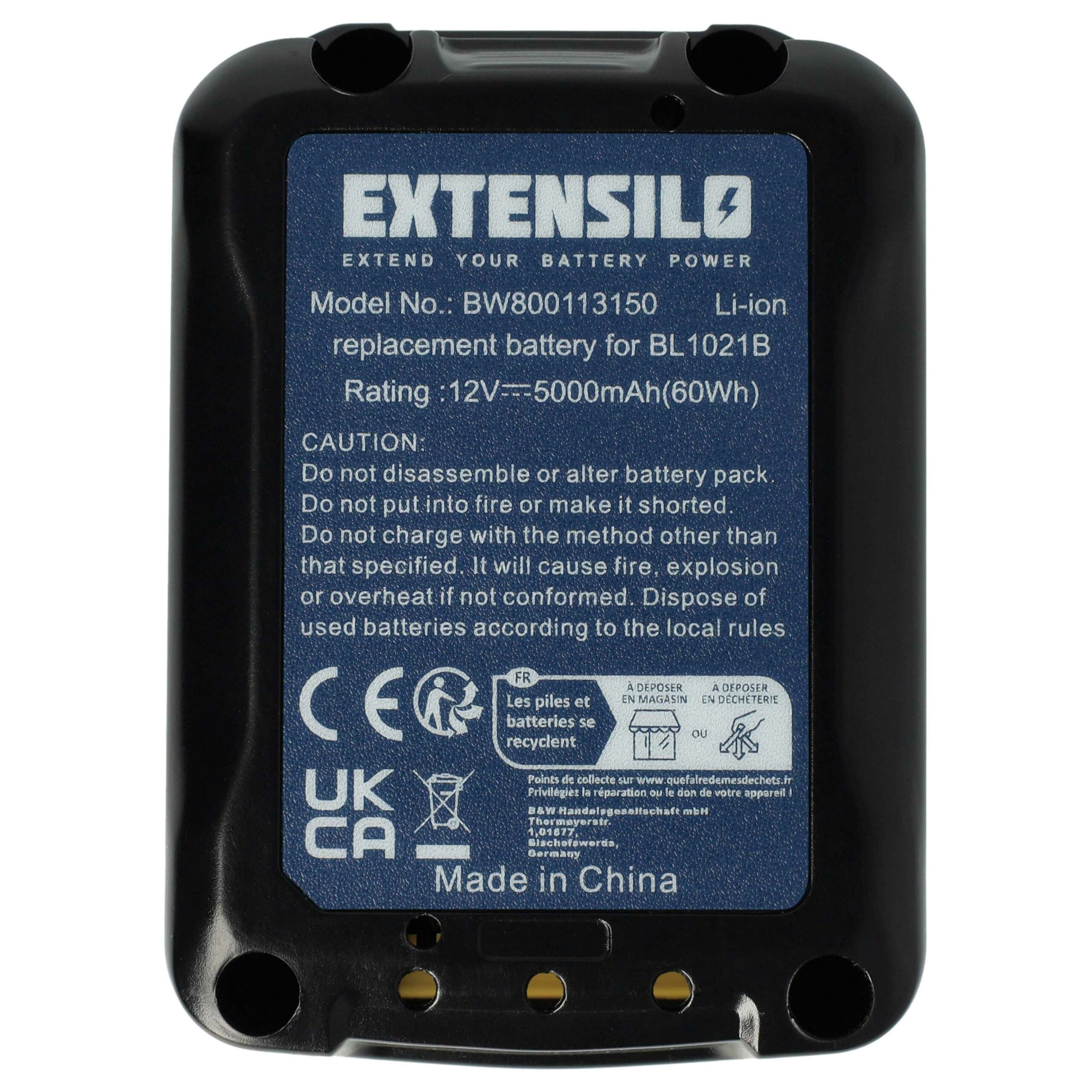 3x Bateria vhbw para Makita 197396-9, 197390-1, 5000 mAh, 12 V Li-Ion - Image 3
