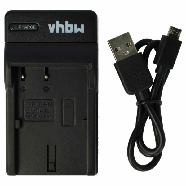 Carregador USB-C com Cabo para Câmaras Canon MV-Series - vhbw 0.5 A