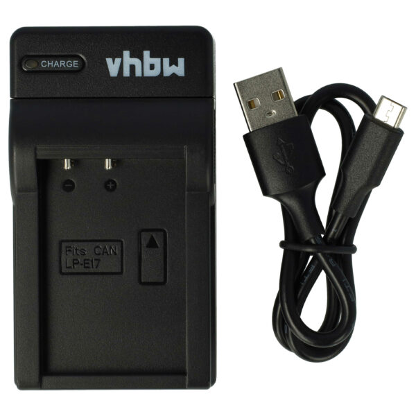 Carregador USB-C vhbw + Cabo para Baterias Canon LC-E17, Saramonic (0.5 A)