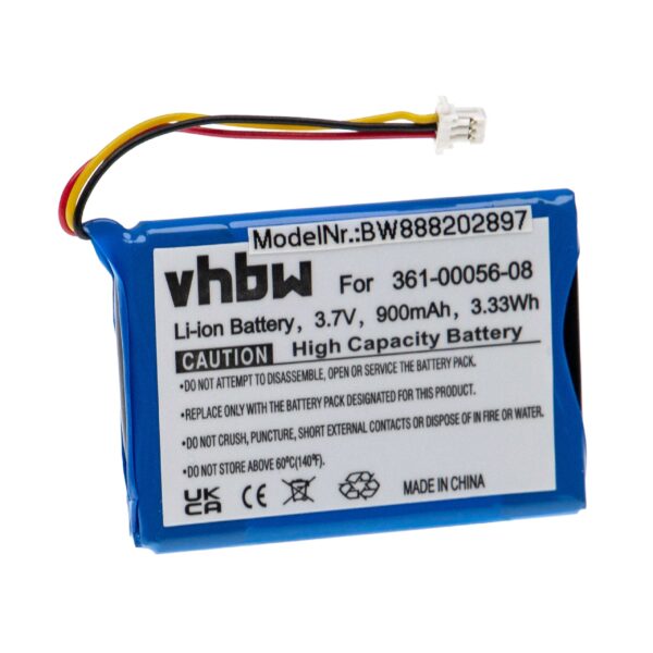 Bateria de substituição vhbw para GPS Garmin e Mitac Mio - 900mAh, 3.7V Li-Ion