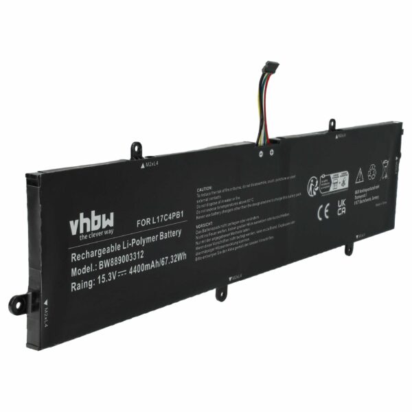 Bateria vhbw para Lenovo IdeaPad 720S-15, V730-15 4400 mAh 15.3 V