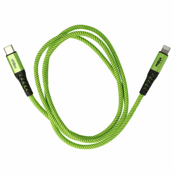Cabo Lightning USB-C Thunderbolt 3 para Apple MacBook iPhone iPad - vhbw 100cm Verde Preto
