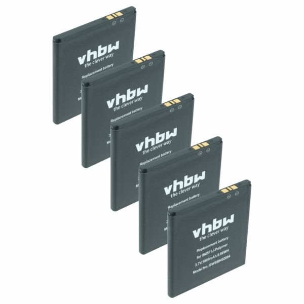 5x Bateria vhbw IS057 para Scanner Angelcare Barcode POS - 1800 mAh 3.7 V