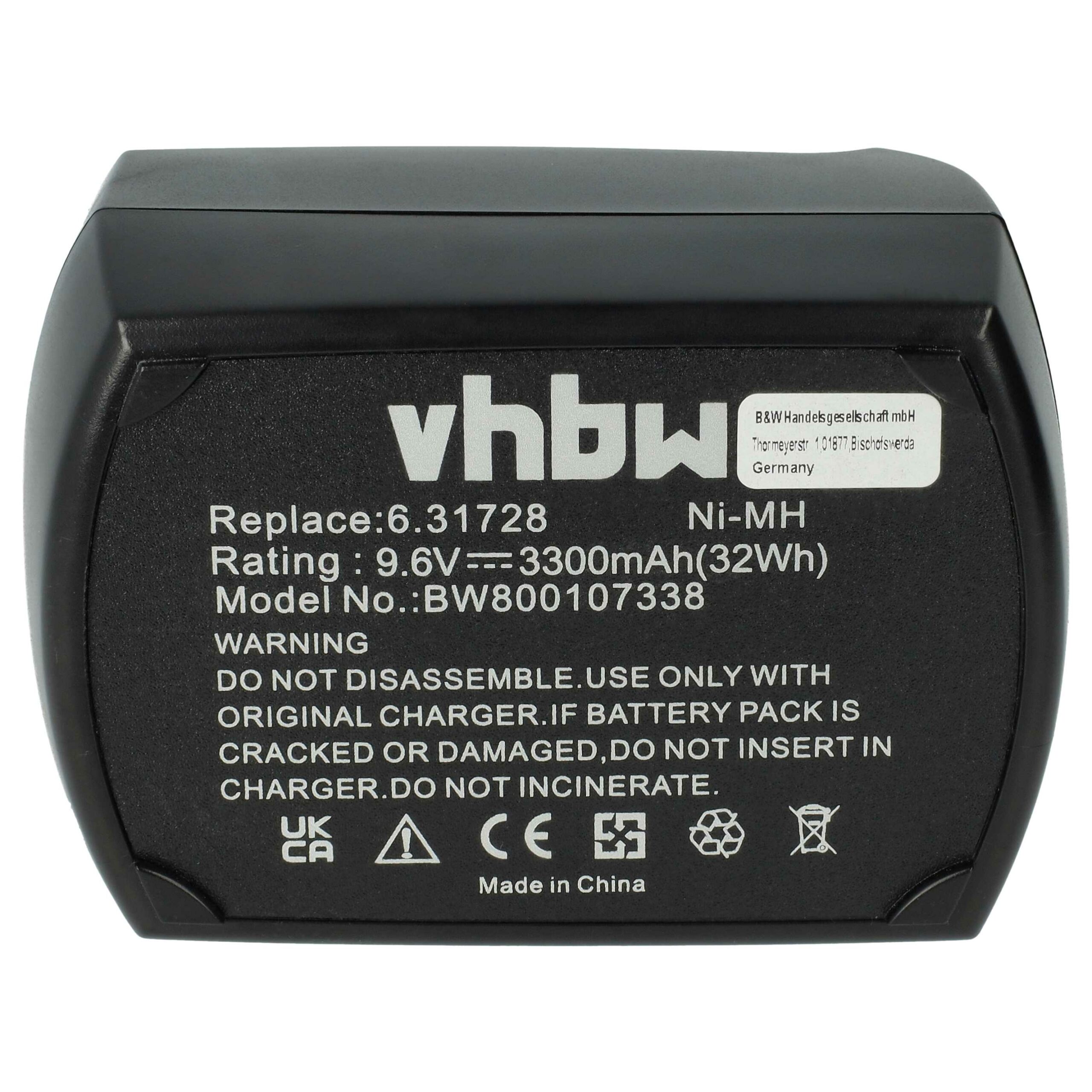 Bateria vhbw NiMH para Metabo BS 9.6 Air-Cooled 3300 mAh, 9.6 V - Image 3