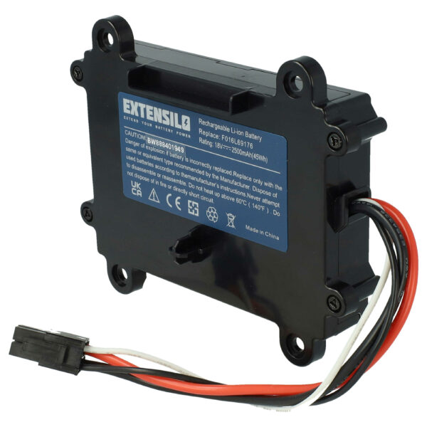 Bateria EXTENSILO compatível com Bosch F016104898, F016L69176 - 2500 mAh 18 V Li-Ion