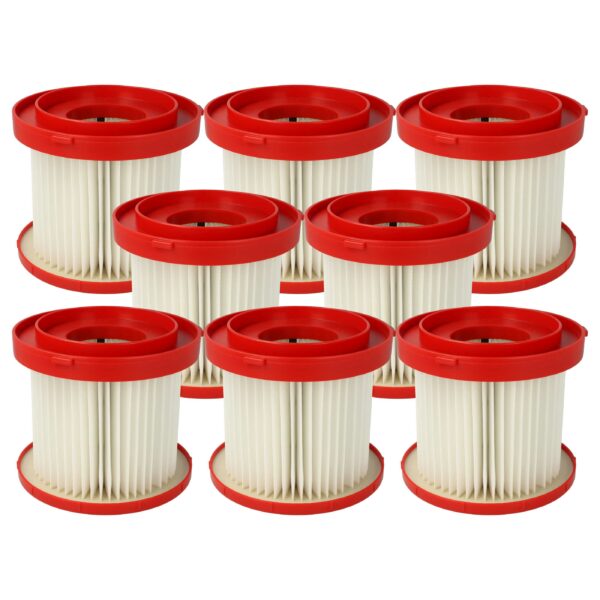 8x Filtros de Substituição vhbw para Aspiradores Milwaukee 4931465230, 4932478754, 4058546360368
