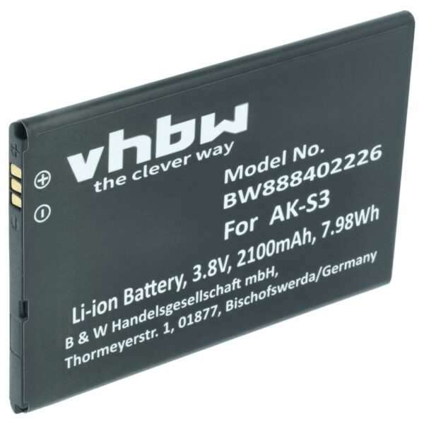 Bateria vhbw para Emporia AK-S3 - 2100 mAh 3.8 V Li-polymer