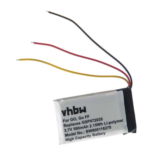 Bateria vhbw para coluna JBL GO / GO BLK / GO FF - 580 mAh