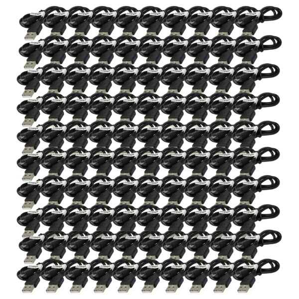 Cabo Micro-USB vhbw Tipo A para Micro USB 0.3m - Preto (Lote de 100)