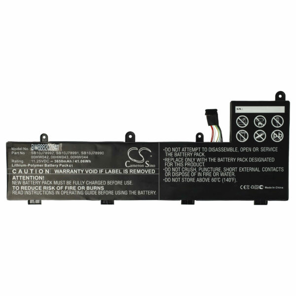 Bateria vhbw para Lenovo - 3650 mAh, 11.25 V, Li-polymer (00HW044, 00HW043, 00HW042, SB10J78990)