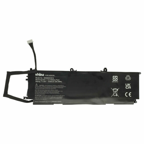 Bateria vhbw para HP - Substitui 921409-2C1, 921439-855, AD03XL - 4350 mAh 11.55 V Li-Ion