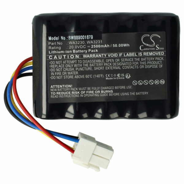 Bateria vhbw 20V 2500 mAh Li-Ion para Worx Landroid, WR105SI e Lux-Tools