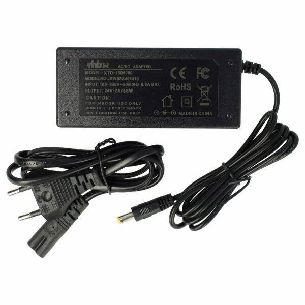 Adaptador de Alimentação Mains vhbw 24 V com Ficha 5.5 x 2.1 mm - 200 cm