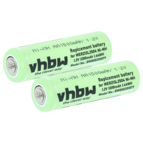 Bateria vhbw para Raspadeira Elétrica Panasonic WER213L2504, WER2061L2508 - 1200 mAh 1.2 V NiMH (Pack 2x)