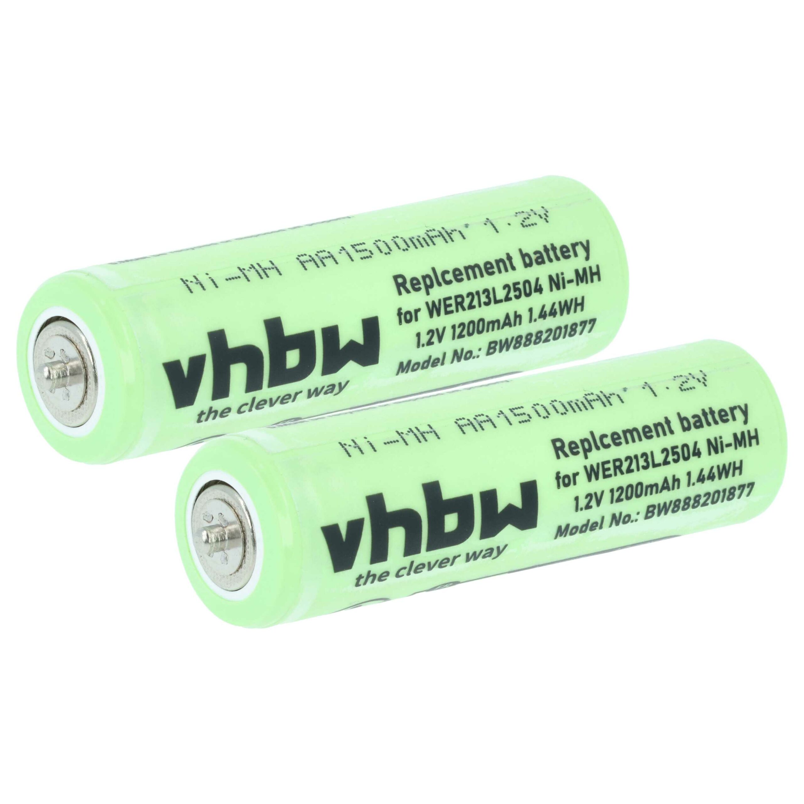 Bateria vhbw para Raspadeira Elétrica Panasonic WER213L2504, WER2061L2508 - 1200 mAh 1.2 V NiMH (Pack 2x)