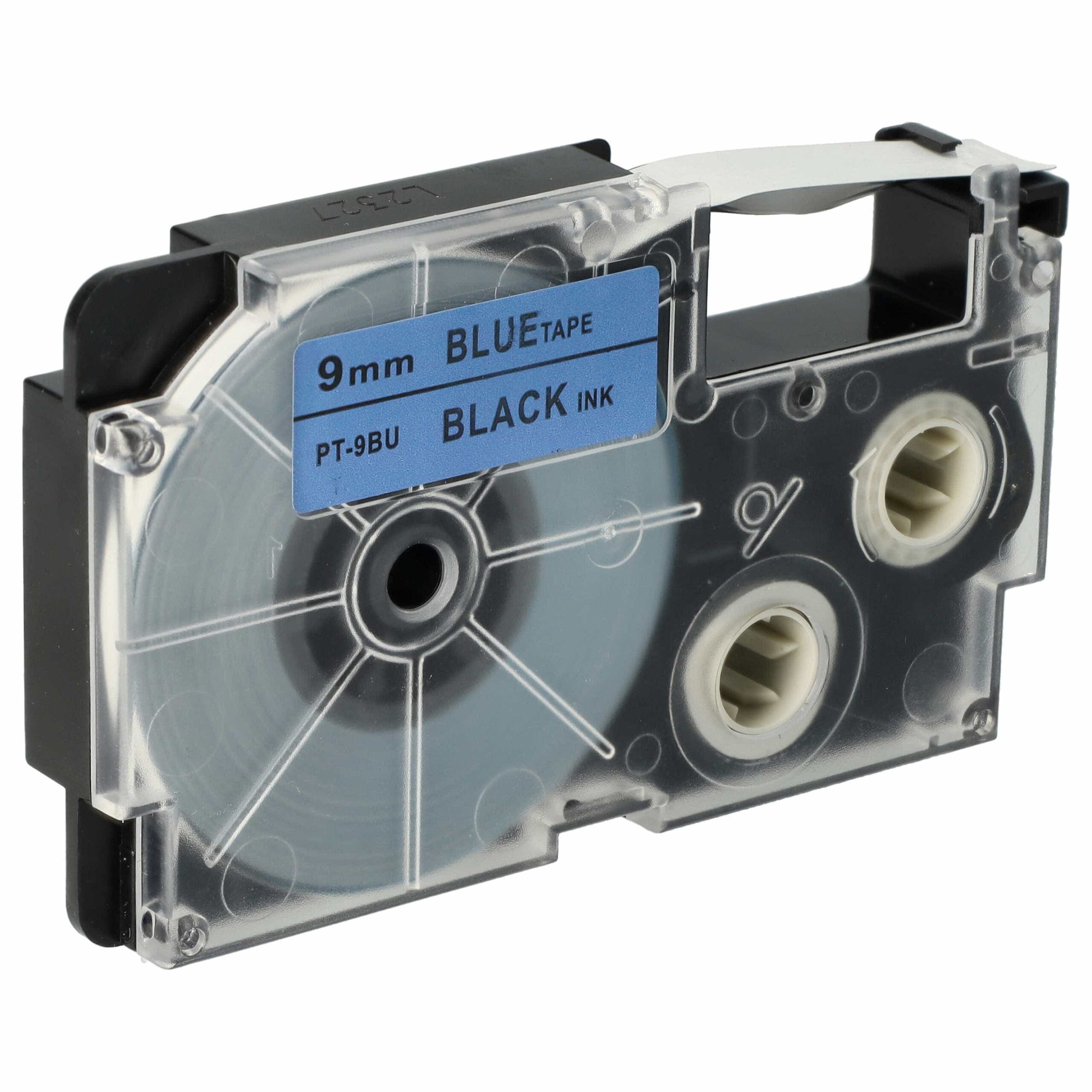 Fita para Etiquetadora vhbw substitui Casio XR-9BU1, XR-9BU - 9 mm Preto sobre Azul