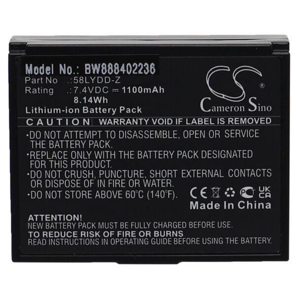 Bateria vhbw para impressoras Zjiang 58LYDD-Z - 1100 mAh 7.4 V Li-Ion