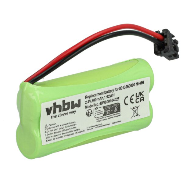 Bateria vhbw NiMH 800 mAh 2.4 V para telefone fixo Philips, Motorola, VTech