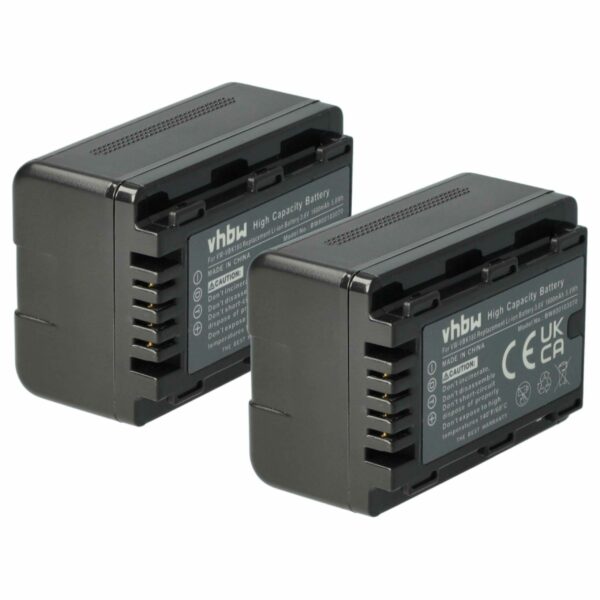 Bateria vhbw 2x para Panasonic VW-VBK180, VW-VBK360 - 1600 mAh 3.6 V Li-Ion