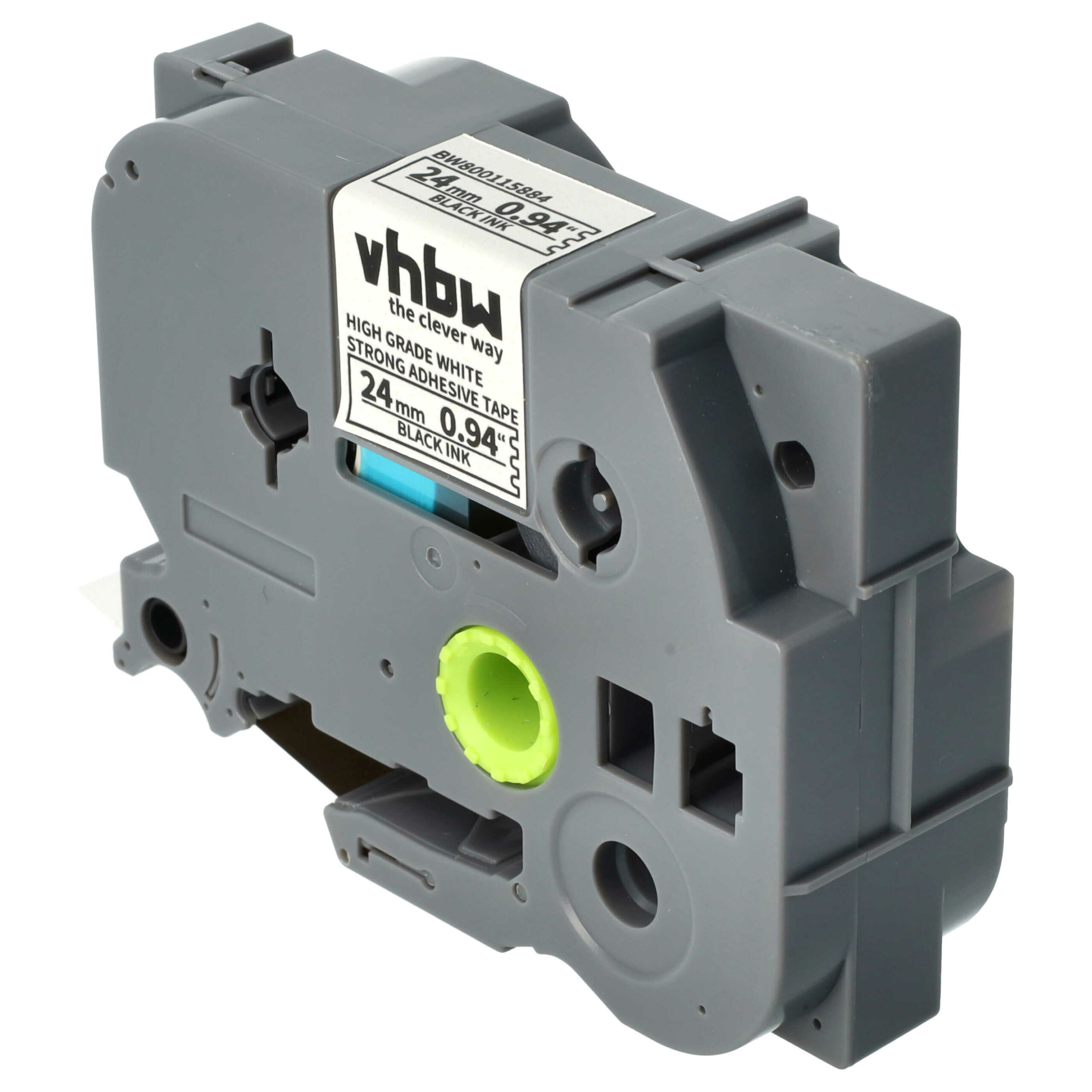 Fita de Etiquetas Compatível Brother HGE-S251 - 24 mm Preto sobre Branco, Extra Resistente - Image 2