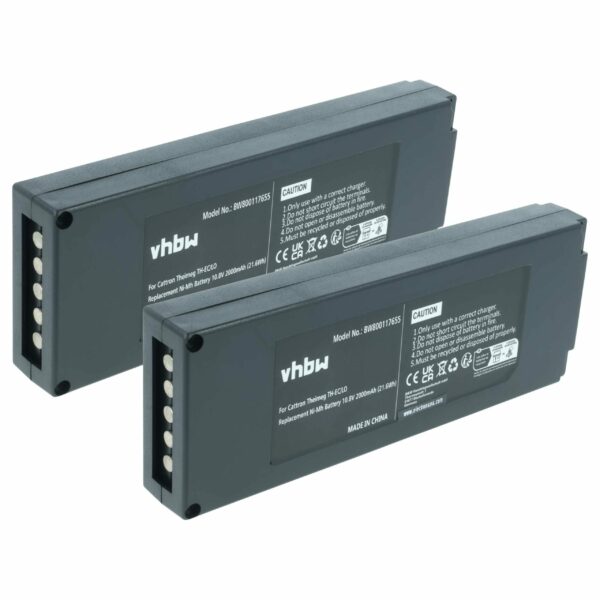 Bateria de Controlo Remoto vhbw 2x Compatível Cattron Theimeg BT081-00053, B5018-00061 - 2000 mAh 10.8 V NiMH