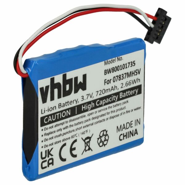 Bateria para GPS Becker compatível com 07837MHSV, S30, BP-LP720/11-A1B, 338937010150 - 720mAh, 3.7V