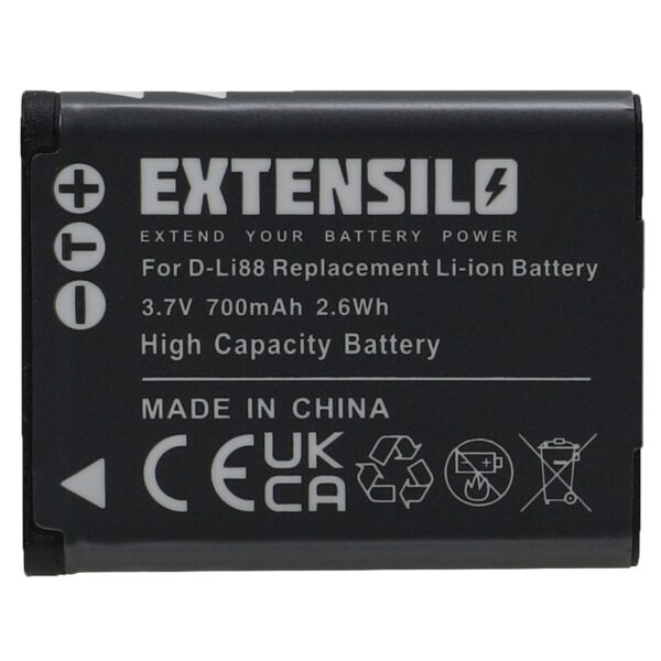 Bateria EXTENSILO para Panasonic VW-VBX070E, VW-VBX070 - 700mAh, 3.7V, Li-Ion
