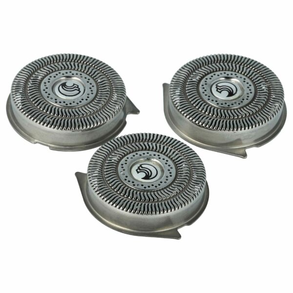 3 Cabeças de Corte Substituição Philips HQ9 para Máquina de Barbear Elétrica Philips, Prata