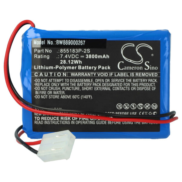 Bateria Equipamento Médico vhbw para CONTEC 855183P-2S - 3800 mAh 7.4 V Li-polymer