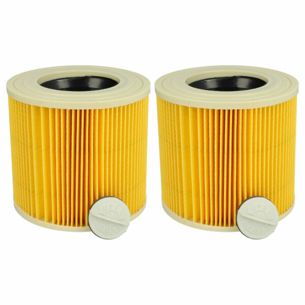 2 Filtros de Cartucho vhbw Amarelo para Aspiradores Kärcher, Rowenta e Stanley