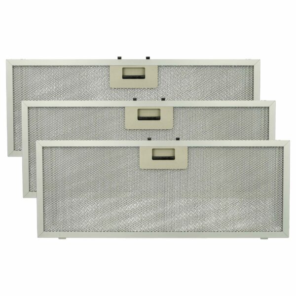 Pack 3x Filtro de Gordura Metalizado de Longa Duração vhbw - Compatível com Bauknecht, Whirlpool, Elica, Indesit
