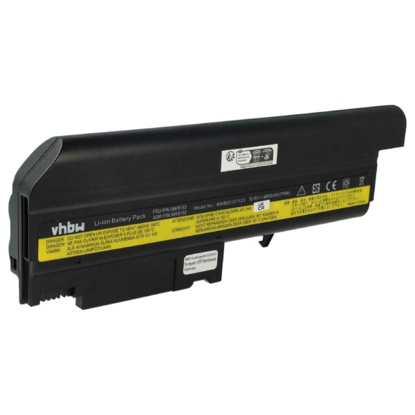 Bateria vhbw para Portátil IBM - 6600 mAh 10.8 V Li-Ion (Substitui 08K8196, 08K8195, 08K8194, 08K8198, 08K8197)