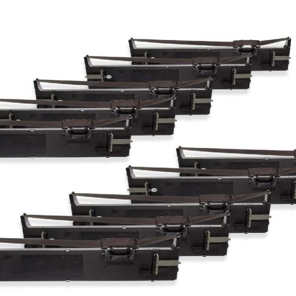 Pack 10x Fita de Tinta Compatível Epson S015610, C13S015610 para Impressoras Matriciais e de Recibos - Preta