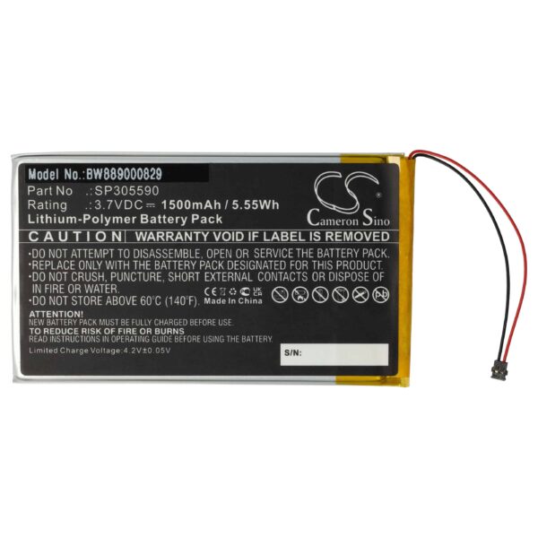 Bateria vhbw SP305590 para Kobo - 1500 mAh 3.7V Li-polymer