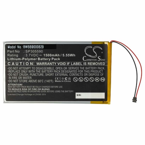 Bateria vhbw SP305590 para Kobo - 1500 mAh 3.7V Li-polymer