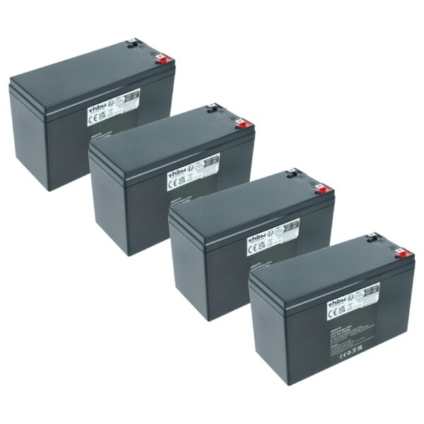 Bateria de Bordo LiFePO4 12.8V 6 Ah vhbw para Caravana, Barco e Sistemas Solares (Pack 4 Unidades)
