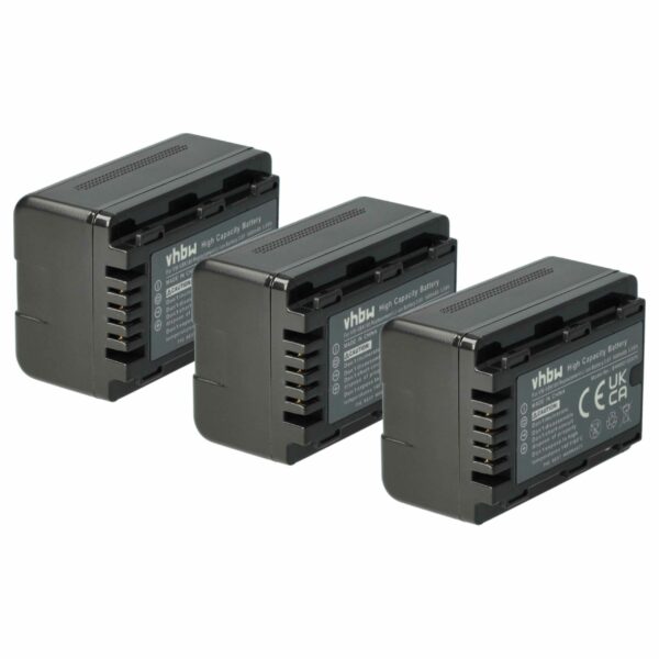 Bateria vhbw 3x para Panasonic VW-VBK180, VW-VBK360 - 1600 mAh, 3.6 V, Li-Ion