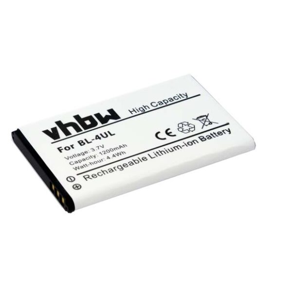 Bateria vhbw para Nokia BL-4UL, BL-4WL - 1200 mAh 3.7 V Li-Ion