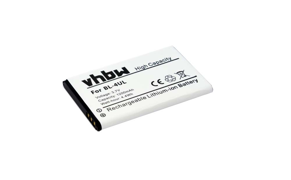 Bateria vhbw para Nokia BL-4UL, BL-4WL - 1200 mAh 3.7 V Li-Ion
