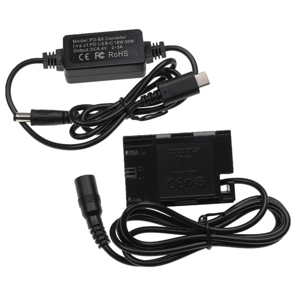 Alimentação USB para Canon ACK-E6 + Acoplador DC - vhbw 8.4V 3.0A 2m
