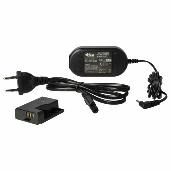 Adaptador de Alimentação vhbw Substitui ACK-E10 para Câmaras Canon + Acoplador DC - 2 m, 7.4 V 2.0 A