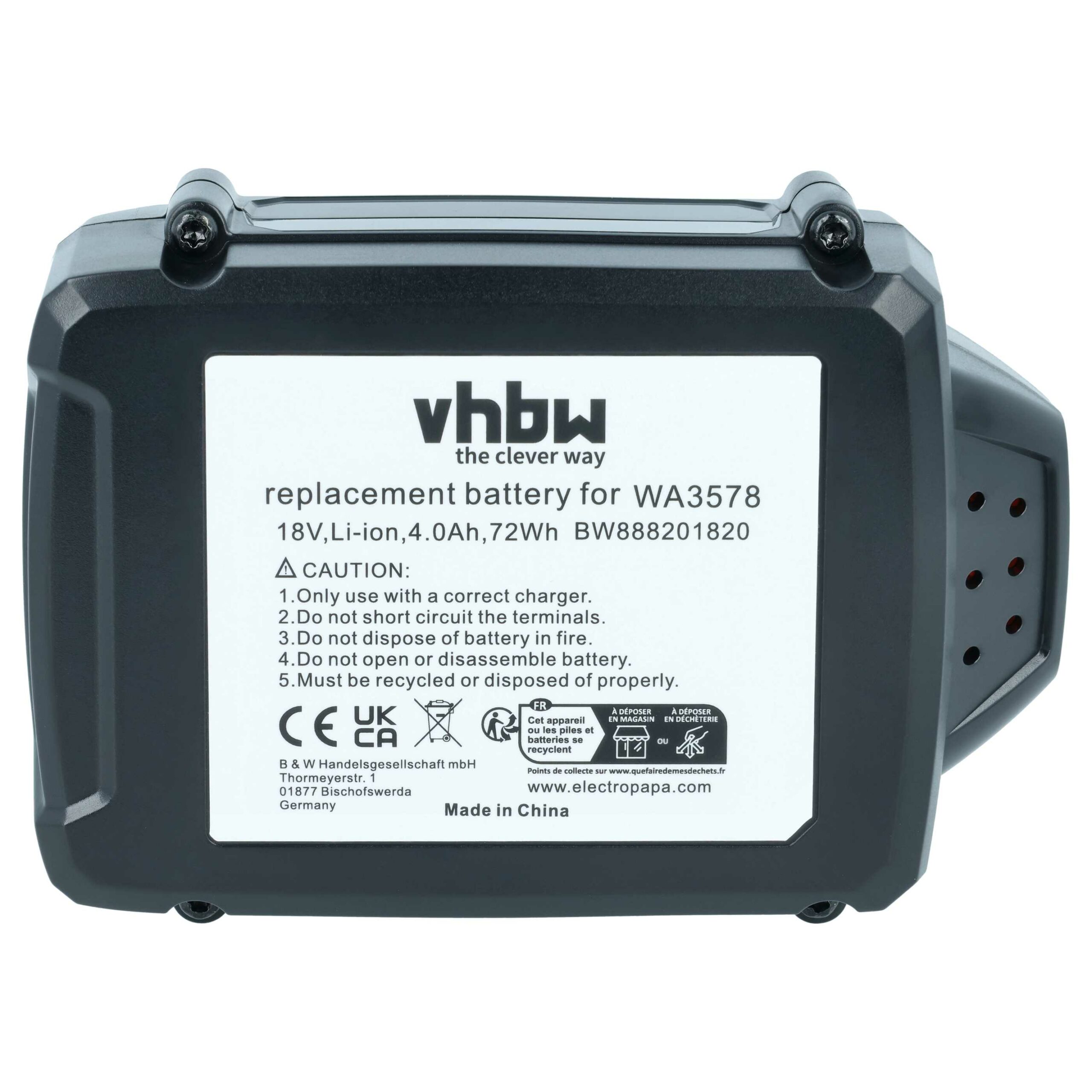 Bateria vhbw para Rockwell RW9351.1 Ferramentas Elétricas - 4000 mAh, 18 V, Li-Ion - Image 3