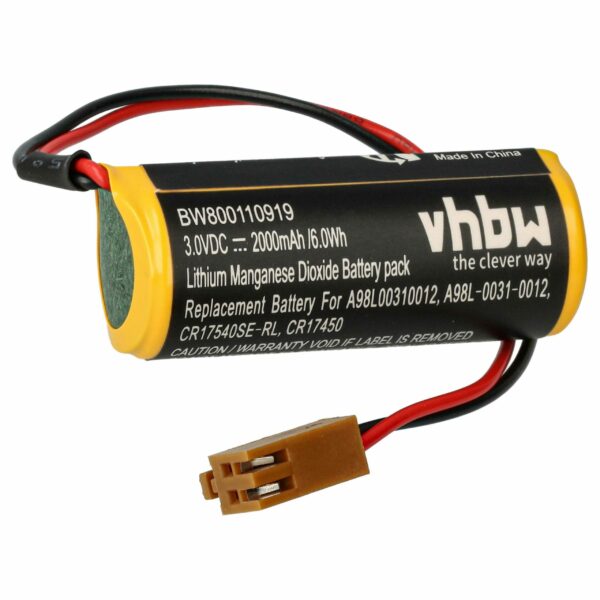 Bateria de Substituição vhbw para Controlador Industrial FDK CR8-LHC - 2000mAh 3V Li-MnO2