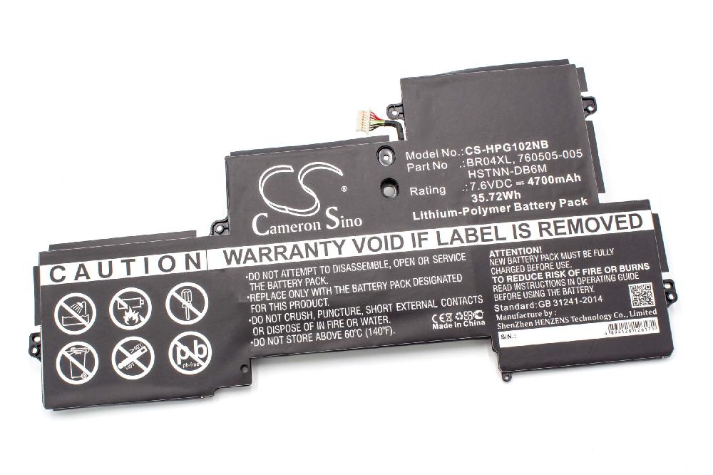 Bateria vhbw para HP - 4700 mAh 7.6V Li-polymer (BR04XL)