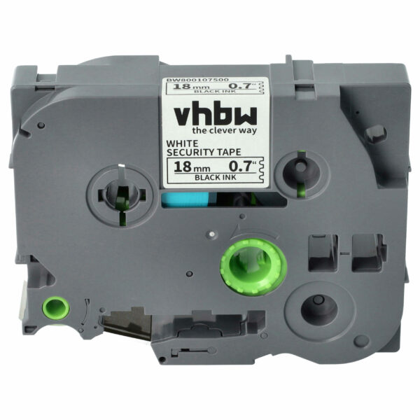 Fita de Etiquetas vhbw Compatível com Brother TZ-SE4, TZE-SE4 - 18 mm Preto sobre Branco