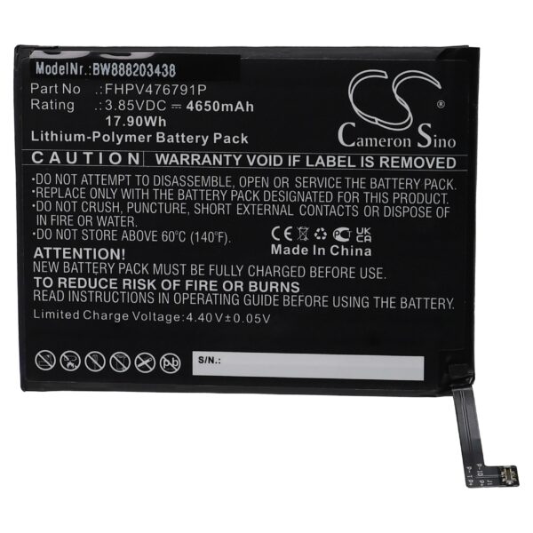 Bateria vhbw para Wiko FHPV476791P - 4650 mAh 3.85 V Li-polymer